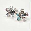 BOUCLES D OREILLES ARGENT FLEUR 5 PETALES ET KEISHIS