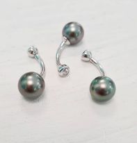Piercing argent perle + zirconium
