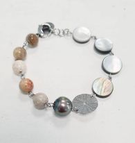 Bracelet Oursin Jaspe et Perle