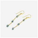 BOUCLES D'OREILLES CHAINE 6 KEISHIS PLAQUE OR