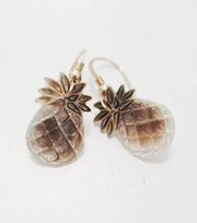 Boucles d'oreilles Ananas Nacre - plaqué or