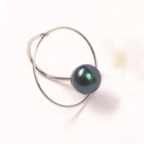 Bague Rangiroa ACIER rond &amp; Perle