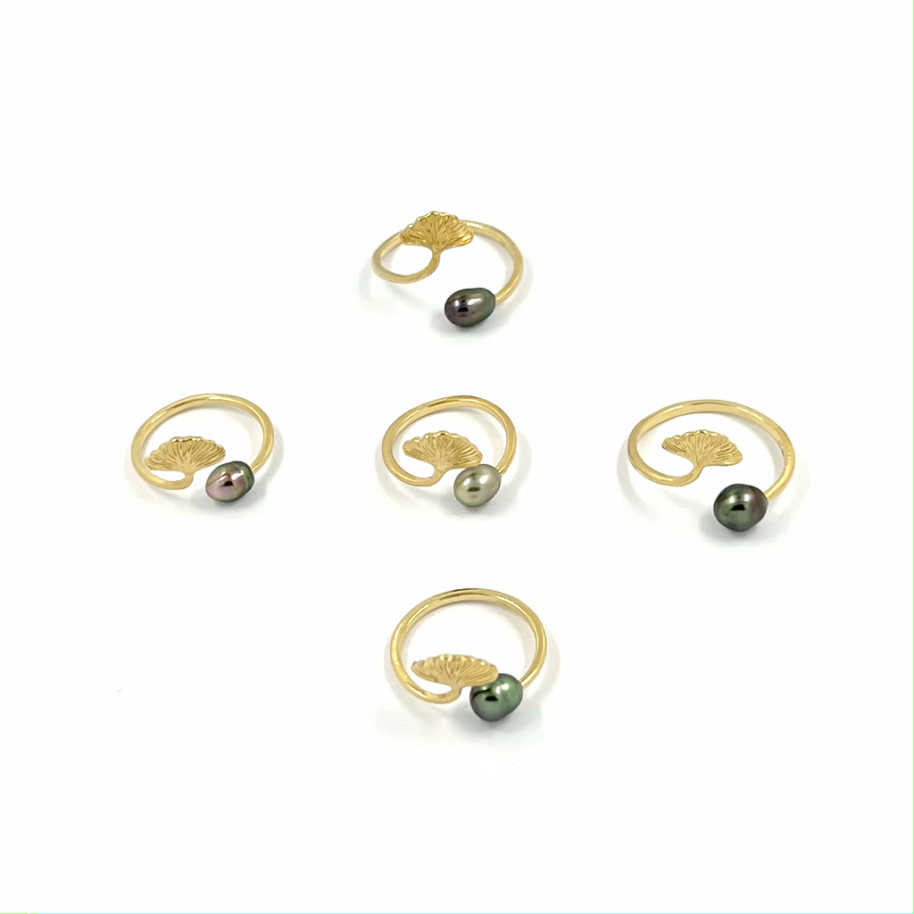 Bague plaqué or Ginko &amp; Keishi