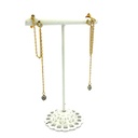 Boucles d'oreilles studs plaqué or strass et keishis