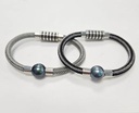 Bracelet Acier Homme et Perle de Tahiti