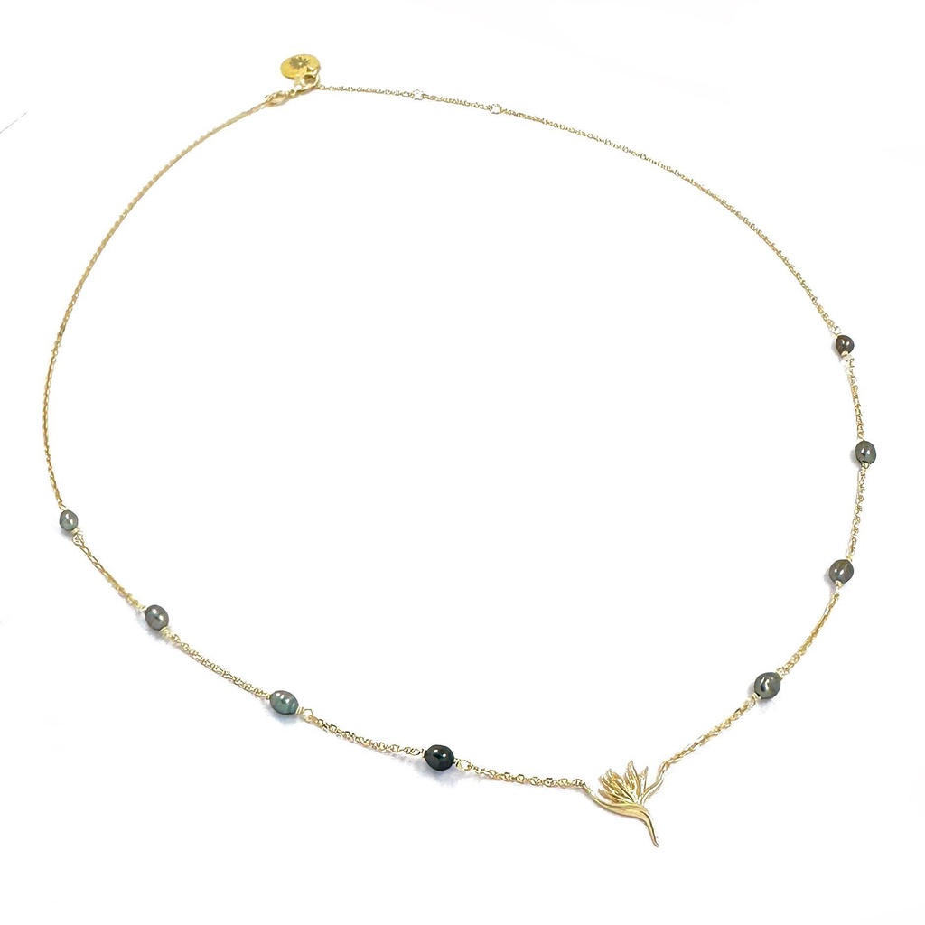 Collier Oiseau de Paradis et 8 keishis