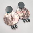 BOUCLES D'OREILLES NACRE RONDE ET KEISHIS