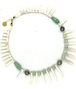 Collier plaqué or Perles de Tahiti, nacre et pierres vertes