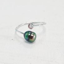 [BG1KD] BAGUE OR THOMAS 1 DIAMANT &amp; 1 KEISHI