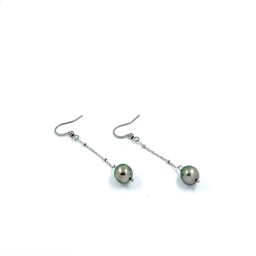 [ARBO2] Boucles d'oreilles chaine et perle - acier