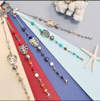 Bracelet Pierres et Ape Nacre N/B/R/BL/T