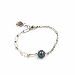 [JEBRP] Bracelet chaine rectangle acier perle