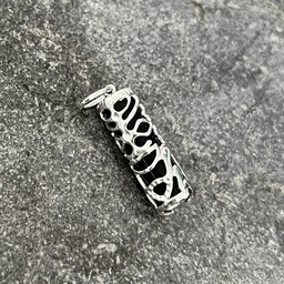 [TIKI4] Tiki moderne argent Agate noire