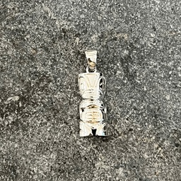 [TIKIPLAT1] PENDENTIF HOMME TIKI PLAT ARGENT