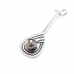 [RAMEP] Pendentif Argent Homme Rame spirale &amp; Perle