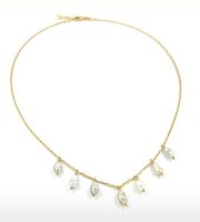 [GCOSK7] Collier plaqué or 7 keishis breloques