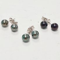 [STUDS3] Studs Perles monture argent