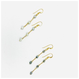 [REPLBOK] BOUCLES D'OREILLES CHAINE 6 KEISHIS PLAQUE OR
