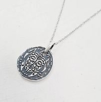 [ACCOHO30] Collier homme acier Pendentif Argent rond tortue