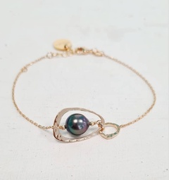 [GFBR61] Bracelet plaqué or, triangle, perle