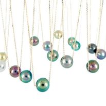 [COPJ] Collier perle de Tahiti qualité A coulissante - plaqué or