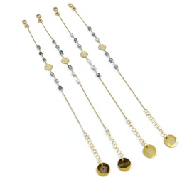 [BRNKM] Bracelet SUN, 6 keishis, estampe ronde - plaqué or