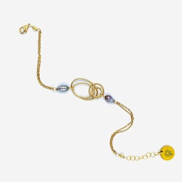 [ELGFBRK] Bracelet Ellipse plaqué or et Keishis
