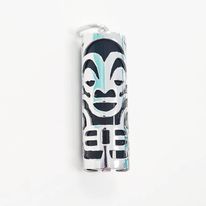 [TIKI5] TIKI ARGENT Agate Noire (très grand) 3cm