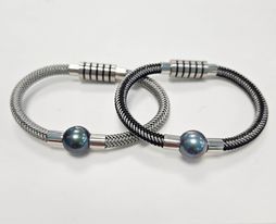 [BRACP] Bracelet Acier Homme et Perle de Tahiti
