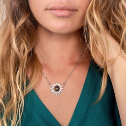 [SOACCOP] Collier acier soleil et perle de Tahiti