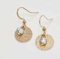 [ACDSK] BOUCLES D'OREILLES SEQUIN ET KEISHI - acier doré