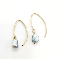 [CR1K] BOUCLES D'OREILLES crochet plaqué or et keishis (petit format)