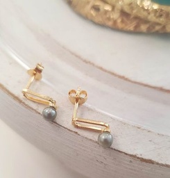 [BOV1K] Boucles d'oreilles en plaqué or ovale et keishi