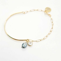 [DEMIJONCZ] DEMI JONC plaqué or, strass et keishi