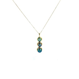 [TRIOGF1] PENDENTIF plaqué or 3 perles de Tahiti