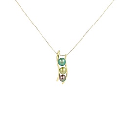 [TRIOGF2] PENDENTIF plaqué or 3 perles