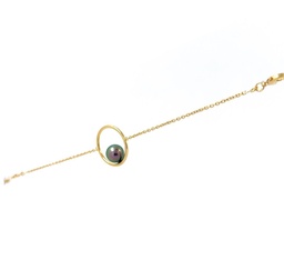 [BRANO] BRACELET plaqué or anneau + perle