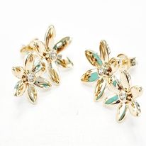 [BOTIARE] BOUCLES D'OREILLES plaqué or 2 tiares