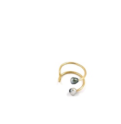 Bague U plaqué or + 2 keishis