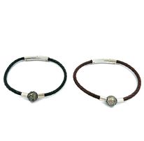 BRACELET HOMME CUIR TRESSE FIN ET PERLE DE TAHITI GRAVEE