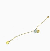 [BRDOLLPD] BRACELET acier doré DOLLAR et perle de Tahiti