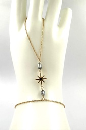 [CN0780] Bijou de main en plaqué or Étoile et keishis