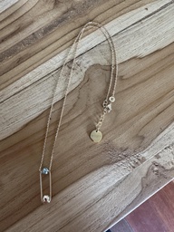 [PPOK] Pendentif plaqué or rectangle et keishi