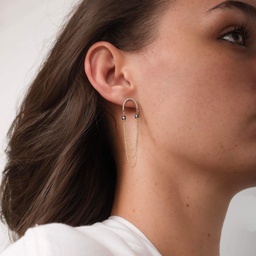 [BOPOVK] Boucles d’oreilles Vague plaqué or et strass, Keishis