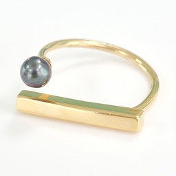 Bague Barre en plaqué or et Keishi