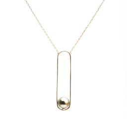 [OPCPOP] Pendentif Ovale en plaqué or et perle de Tahiti