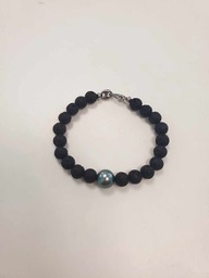[BRHPL] Bracelet Homme Fermoir Acier Pierre de LAVE
