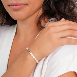 [BRPLMK] Bracelet en plaqué or, Keishis et perles de Miyuki blanc