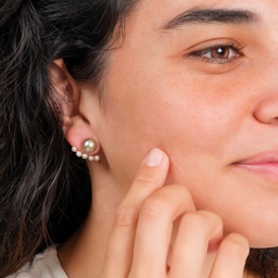 [PLBOPK] Boucles d'oreilles plaqué or perle de Tahiti et 10 keishis