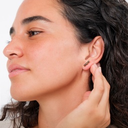 [PLBO6KB] Boucles d'oreilles plaqué or tige et 6 keishis